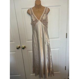 Vintage Victoria's Secret Gold Label Night Gown Slip Dress with Lace Detail Size